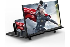 HONBUTY 20" Screen Magnifier for Smartphone,3D HD Screen Enlarger for Movies, Videos, and Gaming,Screen Magnifier with Adjustable Angle Design Amplifier Desktop Magnifying for Seniors Reading(Black, 20 Inch)