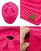 C.C BeanieTail Soft Stretch Cable Knit Messy High Bun Ponytail Beanie Hat, Candy Pink