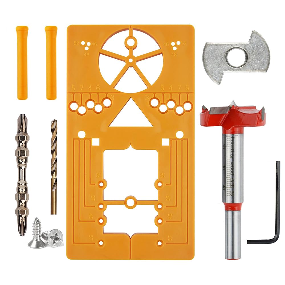 Tiardey Concealed Hinge Jig 35mm Hinge Jig Hinge Opening Auxiliary Locator for Kitchen Cabinet Cupboard Doors Hinge Mounting Plate Hinge Hole