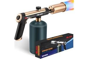 ARTFLAMM Propane Torch with Turbo Mode, Flamethrower Gun with Safety Lock, Blow Torch Gun for Cooking, Kitchen Food Torch Head for Grill, Searing Steak, BBQ, Charcoal Lighter(Tank Not Included)