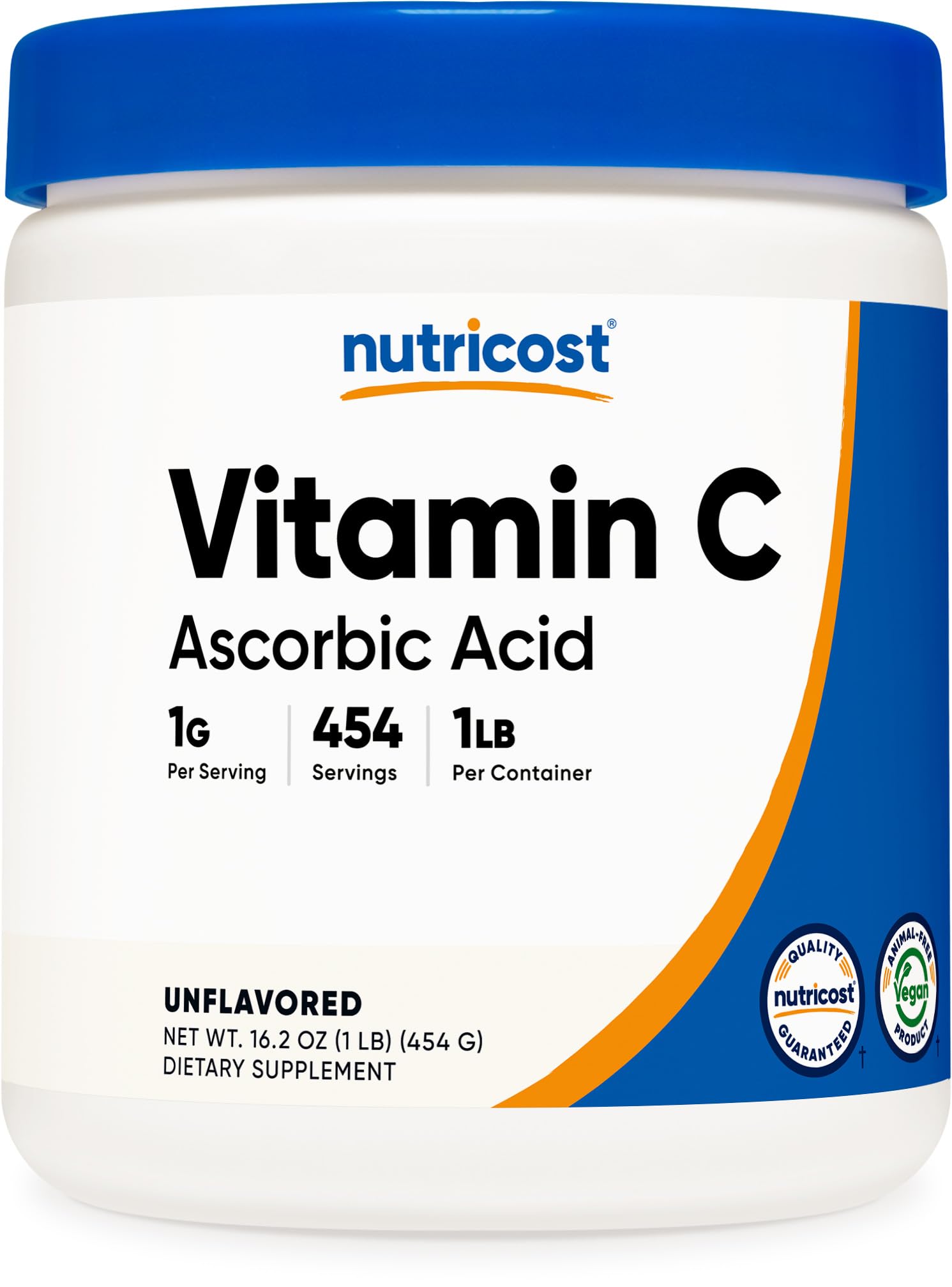 Nutricost Polvo de ácido ascórbico puro (vitamina C) 1 lb