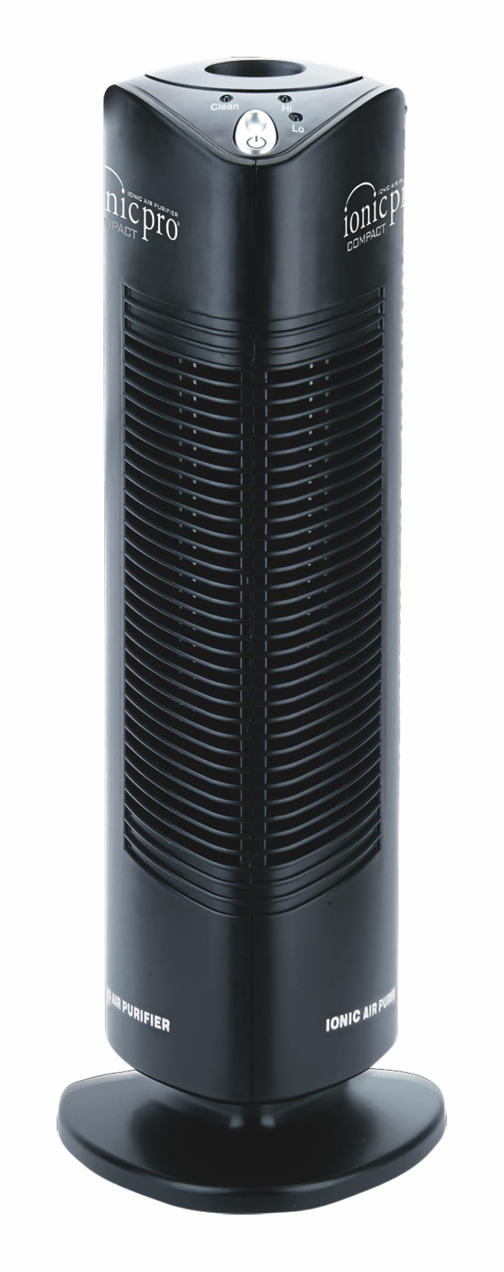 Ionic Pro Compact (CA200) Ionic Air Purifier Tower for Home, Quiet Ionic Filterless Design, Covers Up to 200 Sq. Ft., Removes Odors, Smoke, Dust, and Allergens – Black