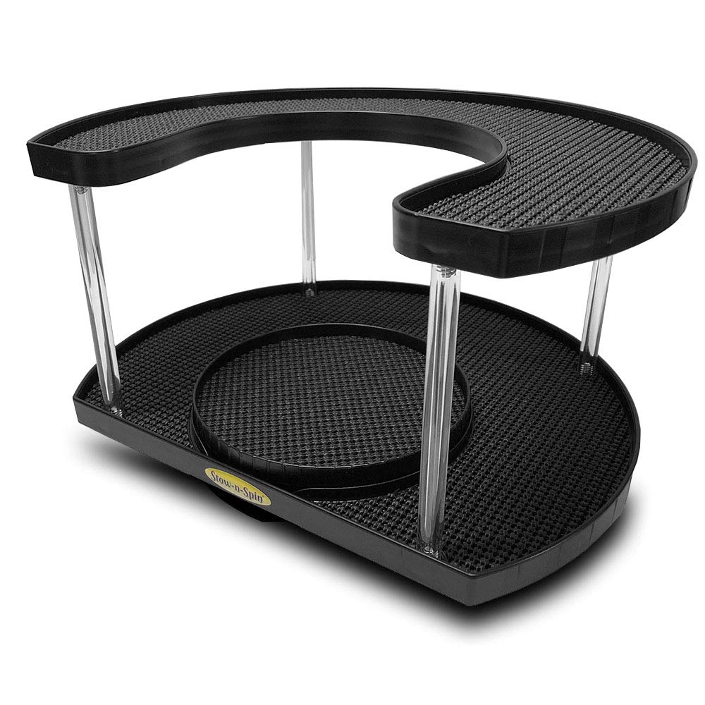 Lazy Susans StownSpin Deluxe White 2 Tier Lazy Susan Turntable Spice