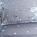 Vaulia Lightweight Microfiber Duvet Cover Sets, Floral Print Pattern Design, Grey Color - Queen Size