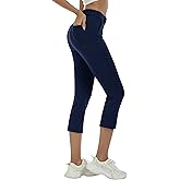 MoFiz Women's Golf Capri Pants Stretch Slim Business Casual Pants Straight Leg Yoga Dress Pants with Pockets Office Slacks