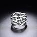 Mytys Silver Wide Statement Rings Vintage Cable Wire Crossover Band Rings for Women Men 20mm Wide