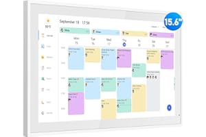 FLYEVFISH Digital Calendar, 15.6 Inch Wall Planner Electronic Calendar & Chore Chart, Smart Touchscreen Interactive Display for Family Schedules, Great for Organizing Your Routines, Wall & Desk Mountable