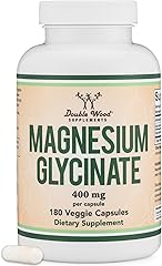 Double Wood Supplements Magnesium Glycinate 400mg | 180 Capsules | Sleep, Muscle, & Heart Support | Vegan, Third Party Tested