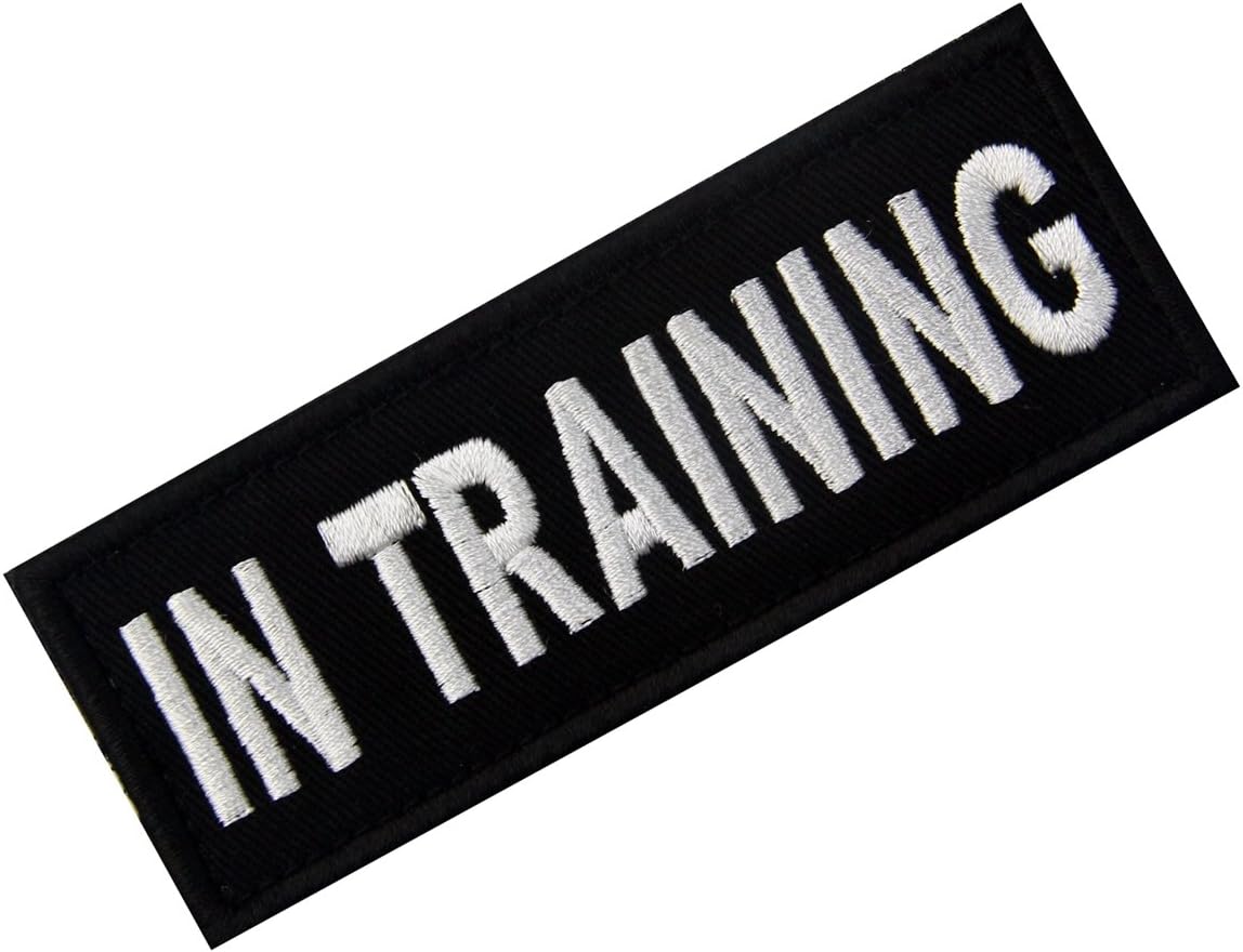 in Training Service Animal Vests/Harnesses Emblem Embroidered Fastener Hook & Loop Patch, 4 X 1.5 Inch, Mittel - Image 4