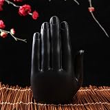 NHBETYS Resin Palm Buddha Statue Meditating Thai Buddha Home Decor Black view 6
