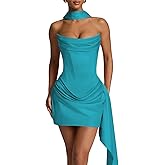 Xuzey Strapless Homecoming Dresses 2025 Ruched Satin Corset Short Prom Cocktail Gown with Scarf