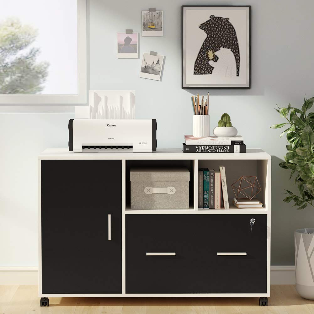 Tribesigns-Large-File-Cabinet-with-Lock-and-Drawer-Modern-Mobile-Lateral-Filing-Cabinet-Printer-Stand-LegalLetter-A4-Size-with-Wheels-and-Storage-Shelves-for-Home-Office