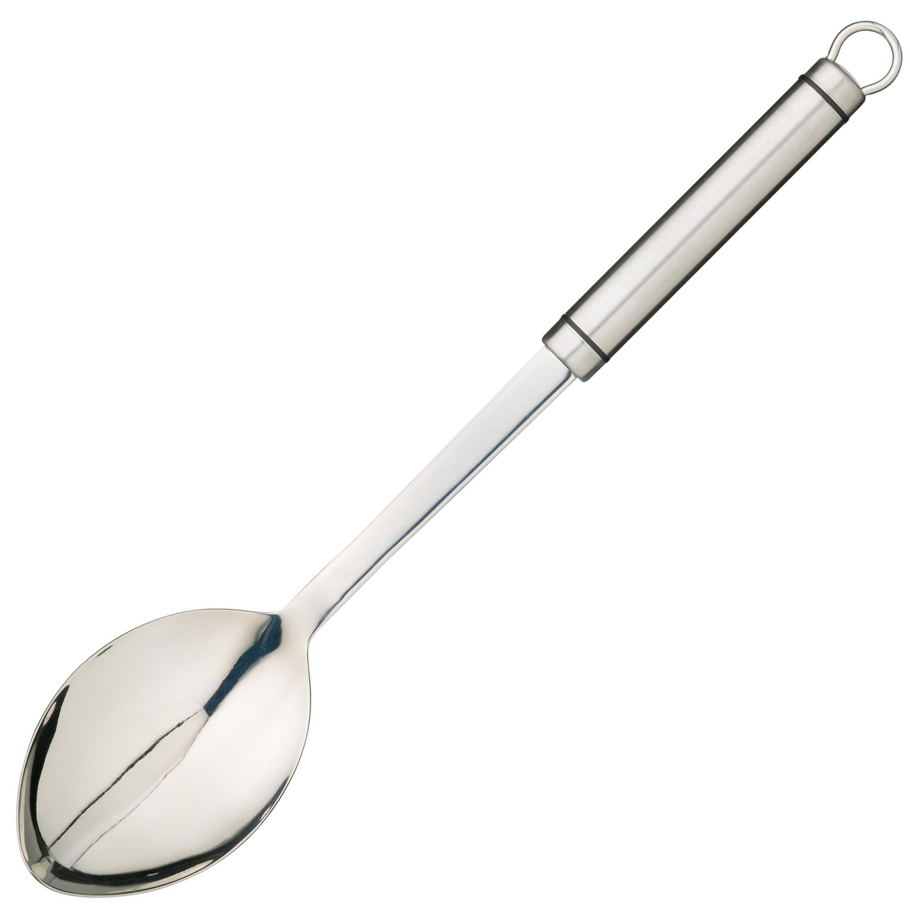 KitchenCraft Oval Handled Professional Stainless Steel Cooking Spoon, Cooking Kitchen Utensil, Ideal for Stirring Soups, Sauces or Stews, Dishwasher Safe, 34.5cm