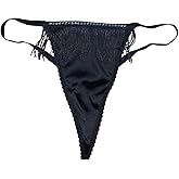 Victoria's Secret Very Sexy Fringe V-String Rhinestone Panty Color Black New