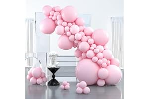 PartyWoo Light Pink Balloons 100 pcs Different Sizes of 36 18 12 10 5 Inch Pastel Baby Pale Pink Balloon Arch Kit Garland for Baby Shower Valentine's Day Princess Birthday Party Decorations Pink-Y48