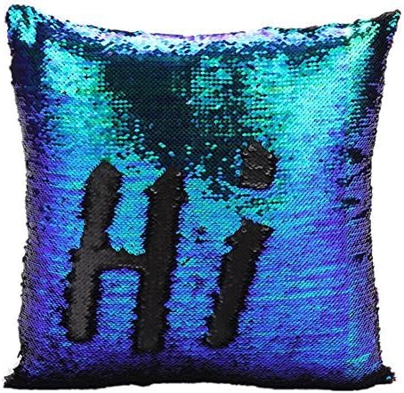 Mermaid Pillowcase, Haoyii Glitter Sequin Cushion Cover Sparkling Throw Pillow Case Pillowslip For Car Bedroom Decorative, 40x40cm