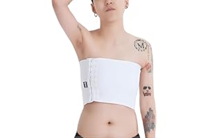 BaronHong Tomboy Trans Lesbian Strapless Plus Size Chest Binder Top with 20 CM Elastic Band
