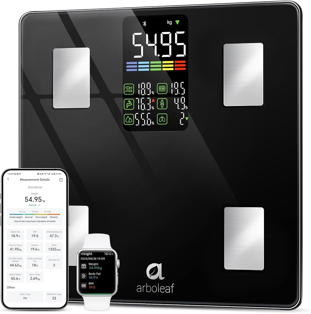 arboleaf Smart Scales with App 14 Metrics 500 lb Bluetooth Body Fat Scale