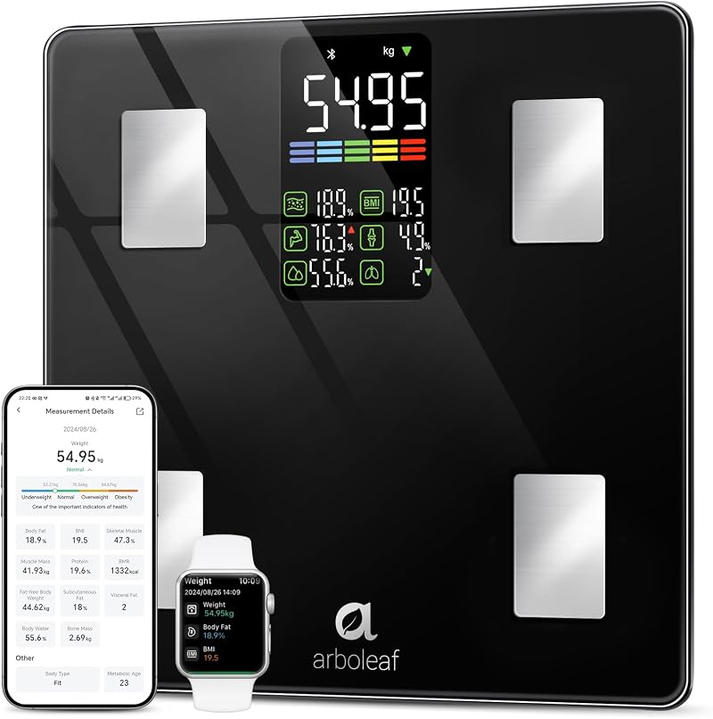 arboleaf Smart Scales with App 14 Metrics 500 lb Bluetooth Body Fat Scale