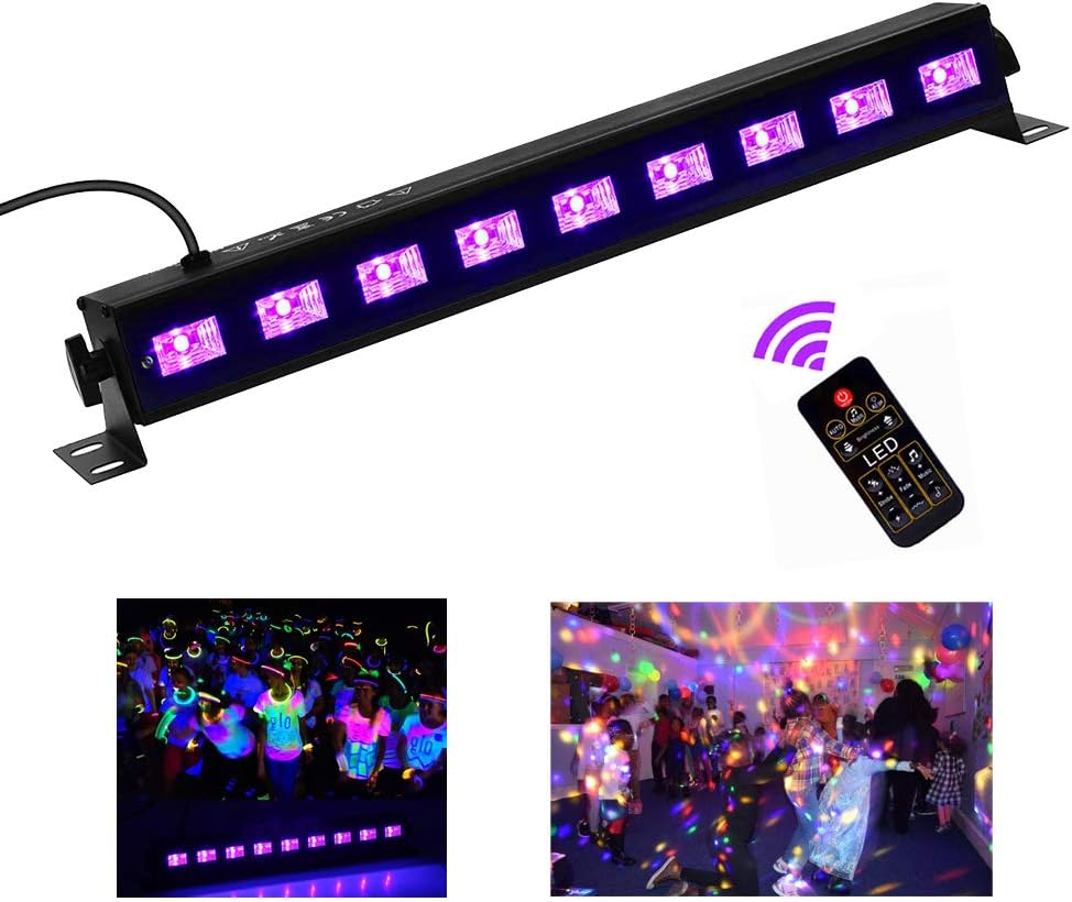 Black Light, HomRealm 9LED UV LED Bar Light, Glow Dark Party Supplies