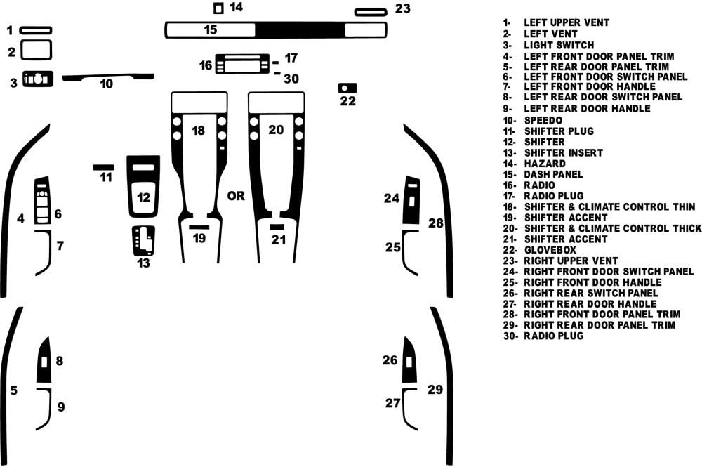 Rvinyl Rdash Dash Kit Decal Trim for Volvo S80 2007-2011 - Wood Grain (Zebrano Mahogany)