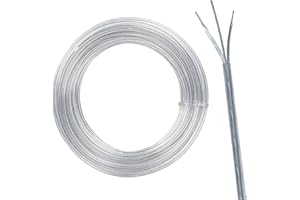 Transparent 2 Conductor Electrical Wire with Steel Core Clear Lamp Cord for DIY Lighting 0.75mm² 2 Wire Cable for Hanging Dec