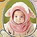 Iuhan Winter Baby Kids Girls Boys Warm Woolen Coif Hood Scarf Caps Hats (Pink)