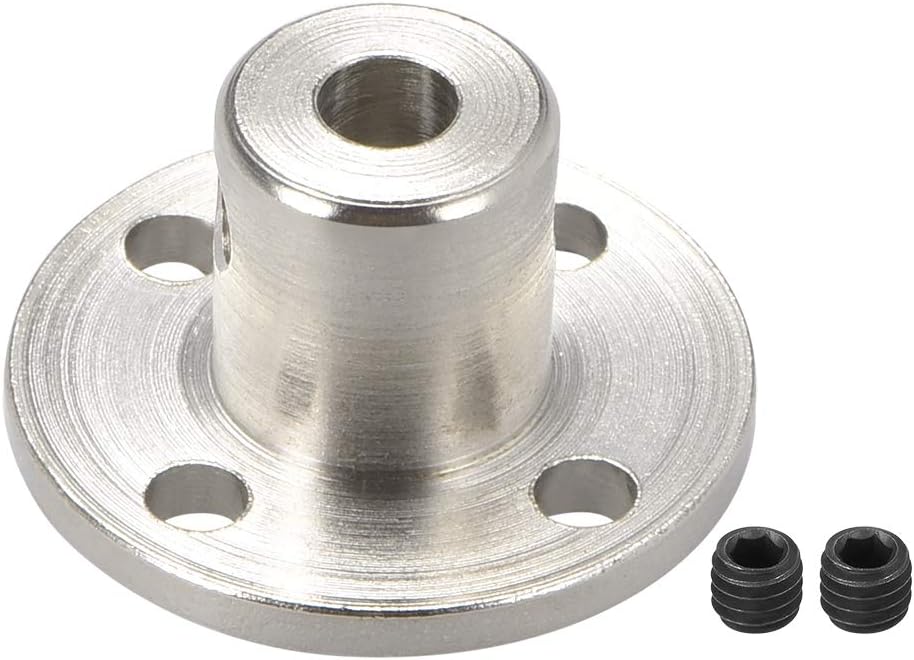 sourcing map 4mm Inner Dia H12*D10 Rigid Flange Coupling Motor Guide Shaft Coupler Motor Connector for DIY Parts