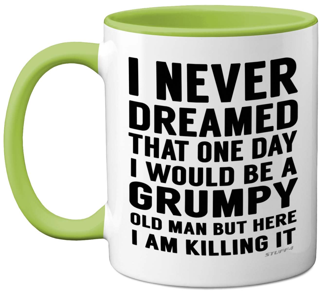 Stuff4 Grumpy Old Man Mug, Grandad Gifts, Dad, Father’s Day or Christmas Novelty Mug, Funny Gifts, Perfect Birthday Present, Funny for Men, 11oz Green Ceramic Dishwasher Safe