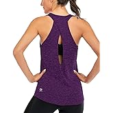 ICTIVE Womens Cross Backless Workout Tops for Women Racerback Tank Tops Open Back Running Muscle Tank Yoga Shirts