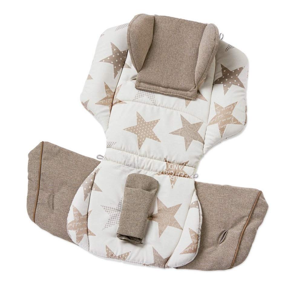 Gesslein Loop Set Sitzauflage Cellpur, Kopfstütze und Armlehnen - Design 757 Sterne beige braun