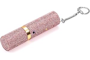 SELFSTRIKE Stun Gun for Women Self Defense-Lipstick Stun Gun Covered in Diamonds,Mini Stun Guns with Keychain and LED Flashlight,Discreet and Powerful Women Self Defense Gun with Rechargeable Battery