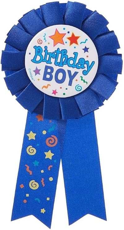 Unique Birthday Boy Multicolor Award Badge 17cm x 8cm Fun Celebration Accessory
