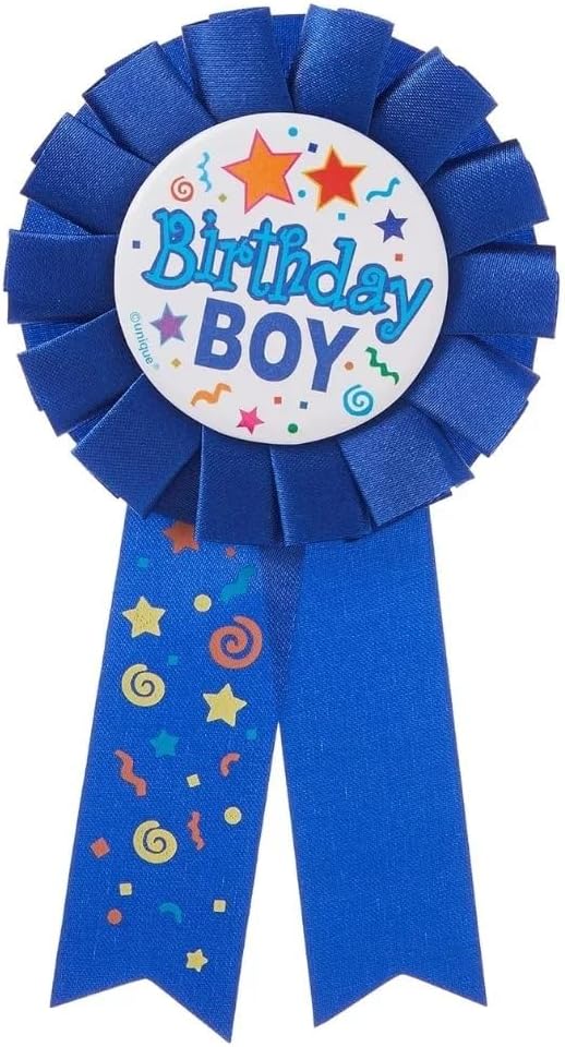 Unique Birthday Boy Multicolor Award Badge 17cm x 8cm Fun Celebration Accessory