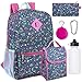 Girl's 6 in 1 Backpack With Lunch Bag, Pencil Case, Keychain, and Accessories