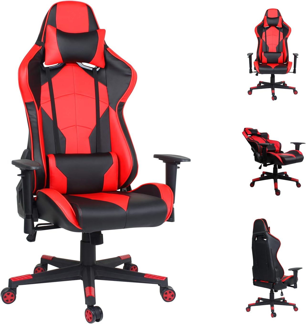 EUCO Gaming Chair Racing Style Computer Chair Ergonomics PC Chair High Back Reclining Executive Office Chair with Adjustable Armrest and Lumbar Support,Well Padded