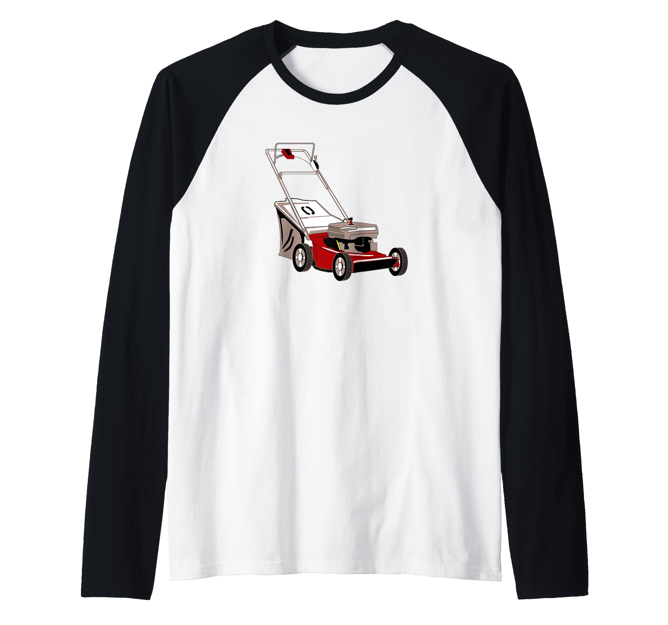 Push Lawn Mower Raglan Baseball Tee
