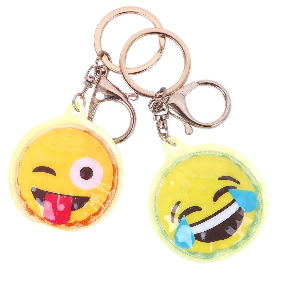 FOMI Fun Emoji Keychains 2 Pack Squishy Gel Bead Filling Soft