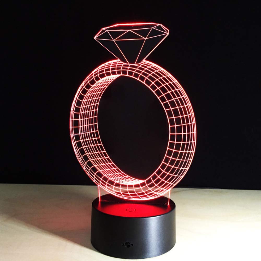 Buy 3d Lamp Diamond Ring 7 Color Led Night Lamps For Kids Touch Led Usb Table Lampara Lampe For Girl Friend Sleeping Nightlight Seven Color Touch Online At Low Prices In India