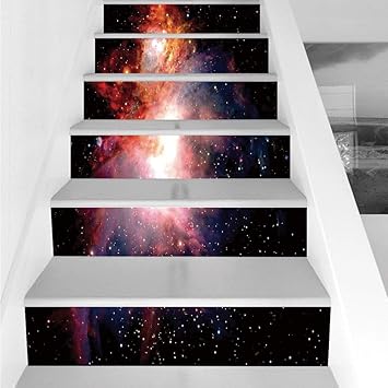 Amazon Com Stair Stickers Wall Stickers 6 Pcs Self Adhesive Space