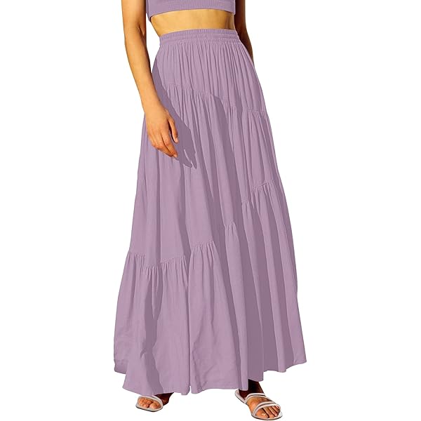 Phagun Solid Long Maxi Cotton Beach Skirt For Women Elastic