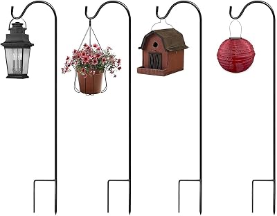 Urban Deco Adjustable Shepherds Crook Hooks for Garden Lights - 4 Pack