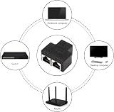 Oikabio 2 Port RJ45 Network Ethernet Splitter LAN Adapter Extender Connector 1pc view 6