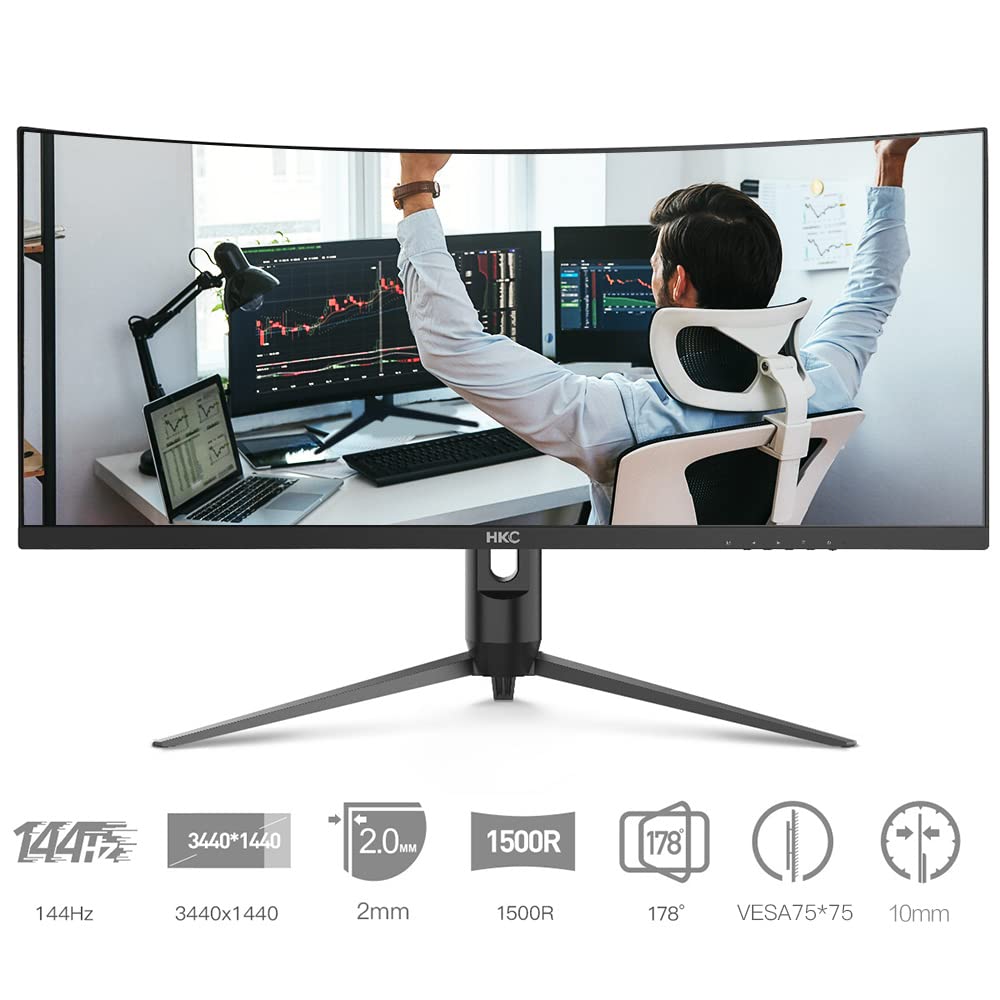 Mua HKC 34 inch 4K（3440x1440P) Ultrawide 144Hz WQHD 21:9 Curved Gaming ...