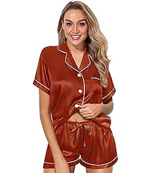 WJing Yi Jia Womens Pajama Sets XS-4XL Silk Satin