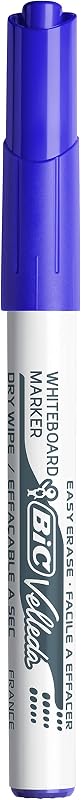 Velleda 1741, Marcadores de Quadro Branco de Ponta Média, cónicos (4,5mm), Ótimos para Uso de Escritório, Azul, Pack de 12 Unidades