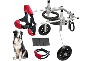 Lokshun Dog Wheelchair for Back Legs Large Dog Carts with Wheels Adjustable Wheelchair for Dogs with Disabled Hind Legs Walking, with 4PCS Rear Leg Protection Pads (L)