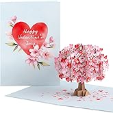 Lovepop Valentines Day Card for Her, Him - 3D Romantic Greeting Pop-Up Cards - Cherry Blossom Tree - 5" x 7" - Blank Notecard & Envelope Included