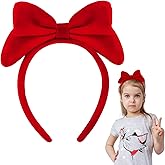 BAHABY Red Bow Headband Bow Headbands for Women and Girls Costumes for Girls Snow White Hair Accessories