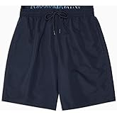 Emporio Armani Men's Logo Band Solid Colored Bermuda Swim Short